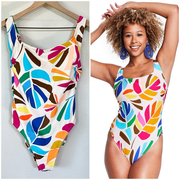 Target Other - TABITHA BROWN x TARGET L Botanical Print Lowback One Piece Rainbow Swimsuit